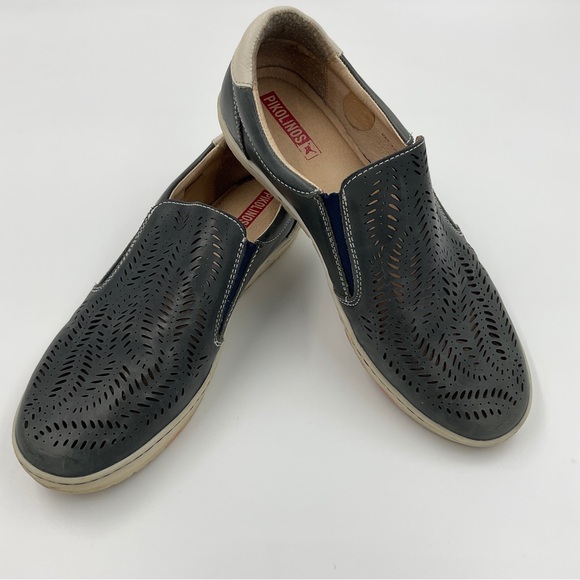 Pikolinos Cut Out Leather Slip On Loafer Blue Grey White Women’s EU 39 / US 8.5 - Picture 2 of 16
